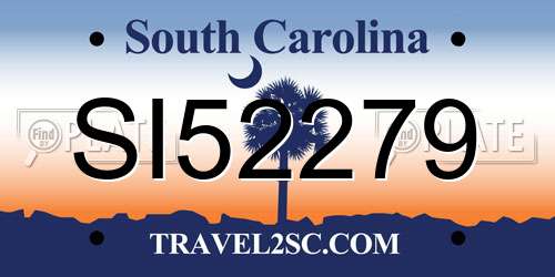 SI52279 South Carolina License Plate