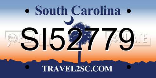 SI52779 South Carolina License Plate