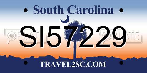 SI57229 South Carolina License Plate