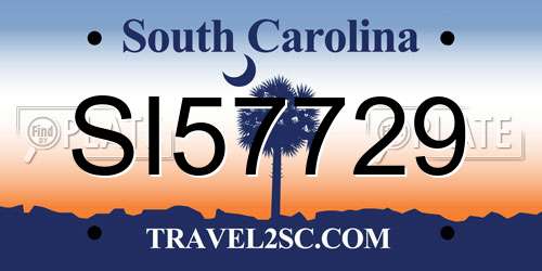 SI57729 South Carolina License Plate