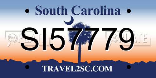 SI57779 South Carolina License Plate