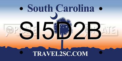 SI5D2B South Carolina License Plate