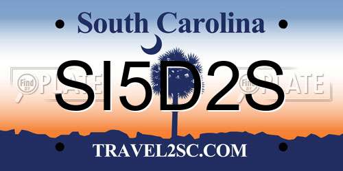 SI5D2S South Carolina License Plate