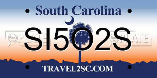 SI5O2S South Carolina License Plate