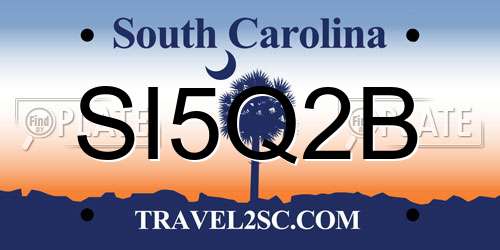 SI5Q2B South Carolina License Plate