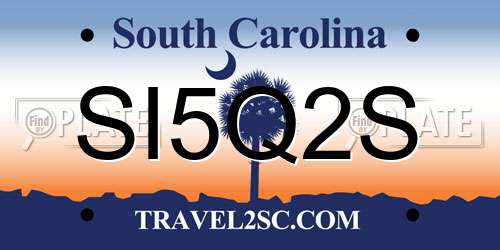 SI5Q2S South Carolina License Plate