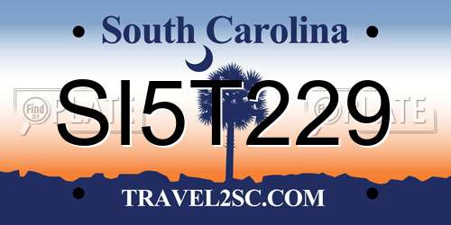 SI5T229 South Carolina License Plate