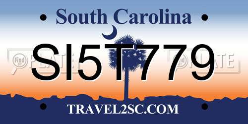 SI5T779 South Carolina License Plate