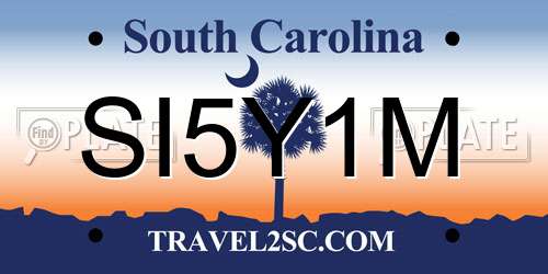 SI5Y1M South Carolina License Plate