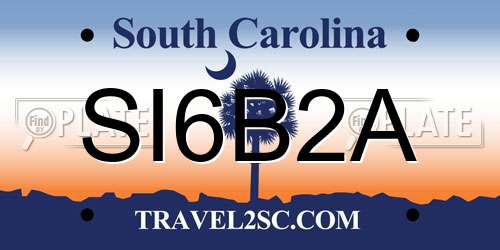 SI6B2A South Carolina License Plate