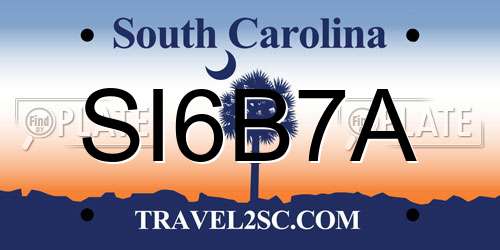 SI6B7A South Carolina License Plate