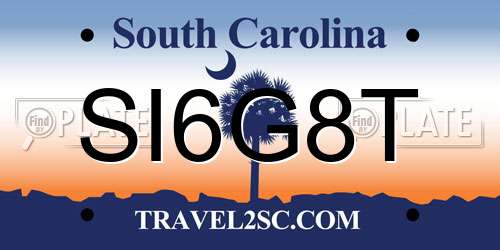 SI6G8T South Carolina License Plate