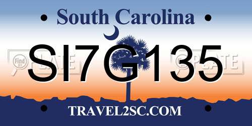 SI7G135 South Carolina License Plate