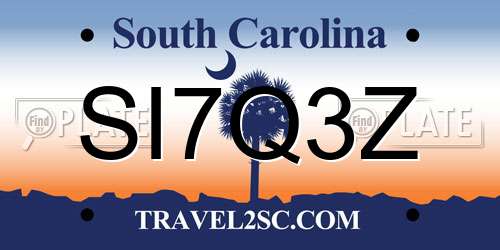 SI7Q3Z South Carolina License Plate