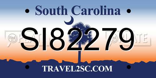 SI82279 South Carolina License Plate