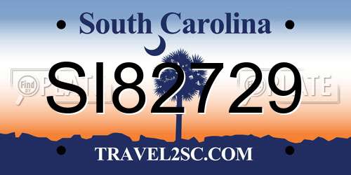 SI82729 South Carolina License Plate
