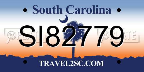SI82779 South Carolina License Plate