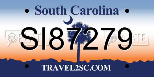SI87279 South Carolina License Plate