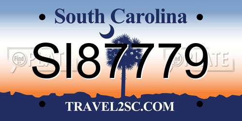 SI87779 South Carolina License Plate