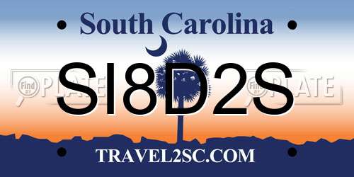 SI8D2S South Carolina License Plate