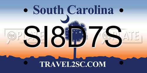 SI8D7S South Carolina License Plate