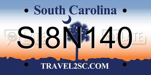 SI8N140 South Carolina License Plate