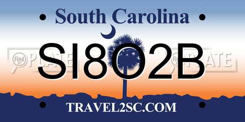 SI8O2B South Carolina License Plate