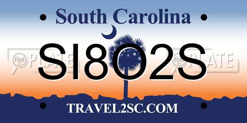 SI8O2S South Carolina License Plate