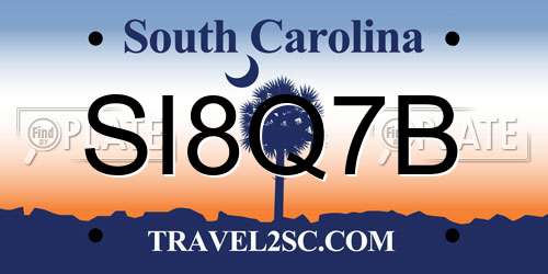 SI8Q7B South Carolina License Plate