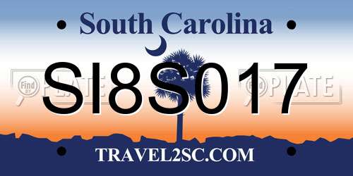 SI8S017 South Carolina License Plate