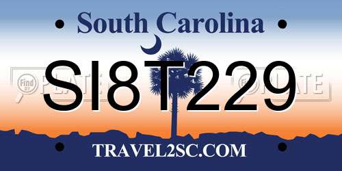 SI8T229 South Carolina License Plate