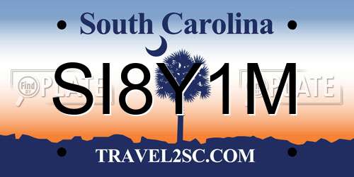 SI8Y1M South Carolina License Plate