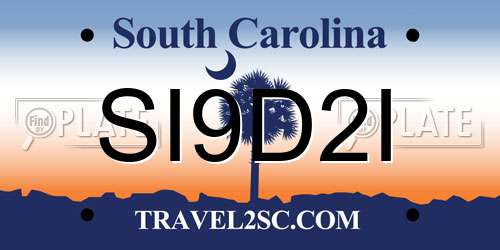 SI9D2I South Carolina License Plate