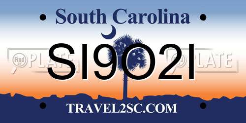 SI9O2I South Carolina License Plate