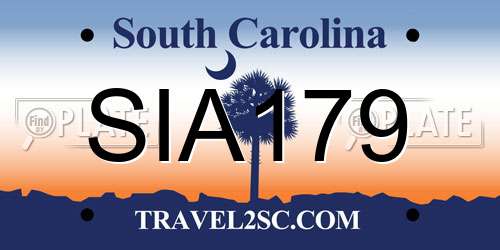 SIA179 South Carolina License Plate