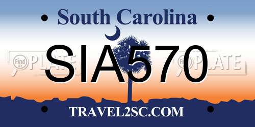 SIA570 South Carolina License Plate