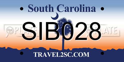 SIB028 South Carolina License Plate