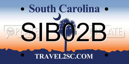 SIB02B South Carolina License Plate