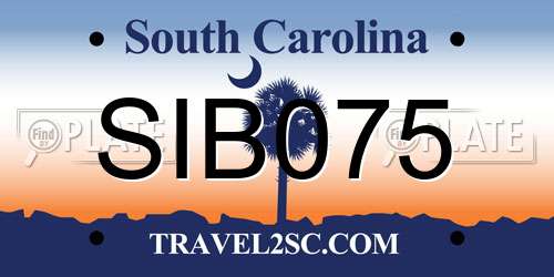 SIB075 South Carolina License Plate