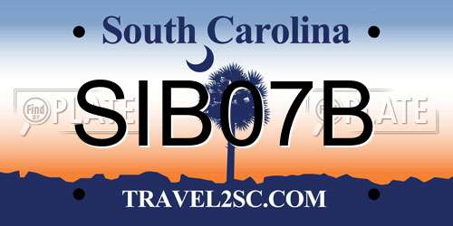 SIB07B South Carolina License Plate