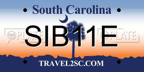 SIB11E South Carolina License Plate