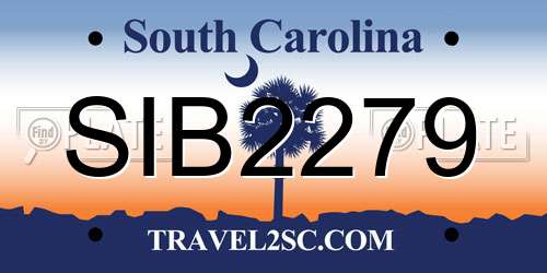 SIB2279 South Carolina License Plate