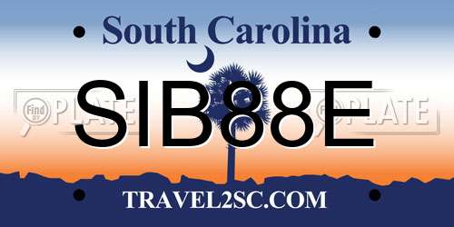 SIB88E South Carolina License Plate