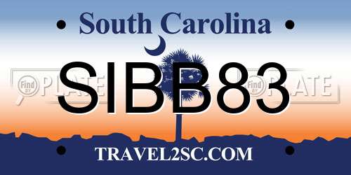 SIBB83 South Carolina License Plate