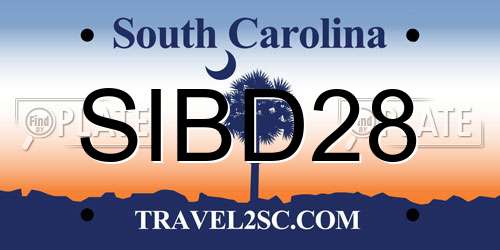 SIBD28 South Carolina License Plate