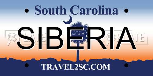 SIBERIA South Carolina License Plate