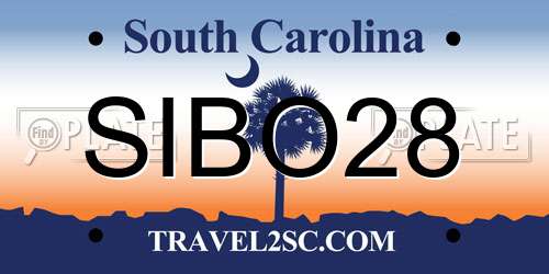 SIBO28 South Carolina License Plate
