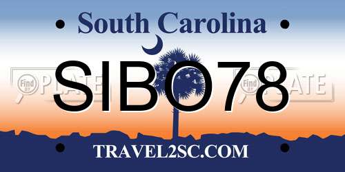 SIBO78 South Carolina License Plate