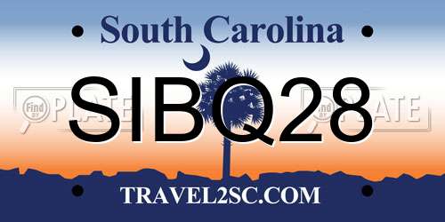 SIBQ28 South Carolina License Plate