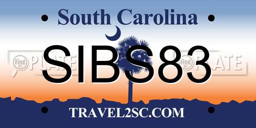 SIBS83 South Carolina License Plate